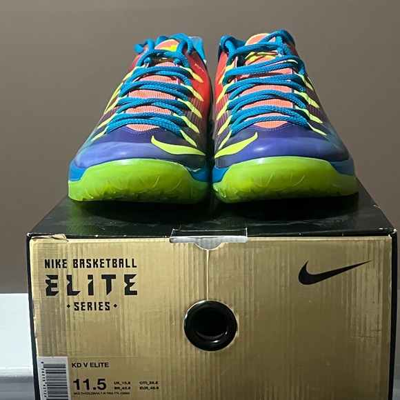 Nike KD V Elite EYBL Blue and Neon Basketball Shoes